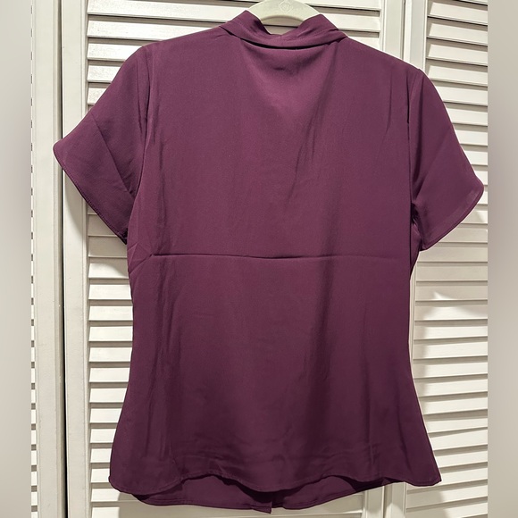 Calvin Klein Purple Flutter Sleeve V-Neck Blouse - Picture 3 of 3